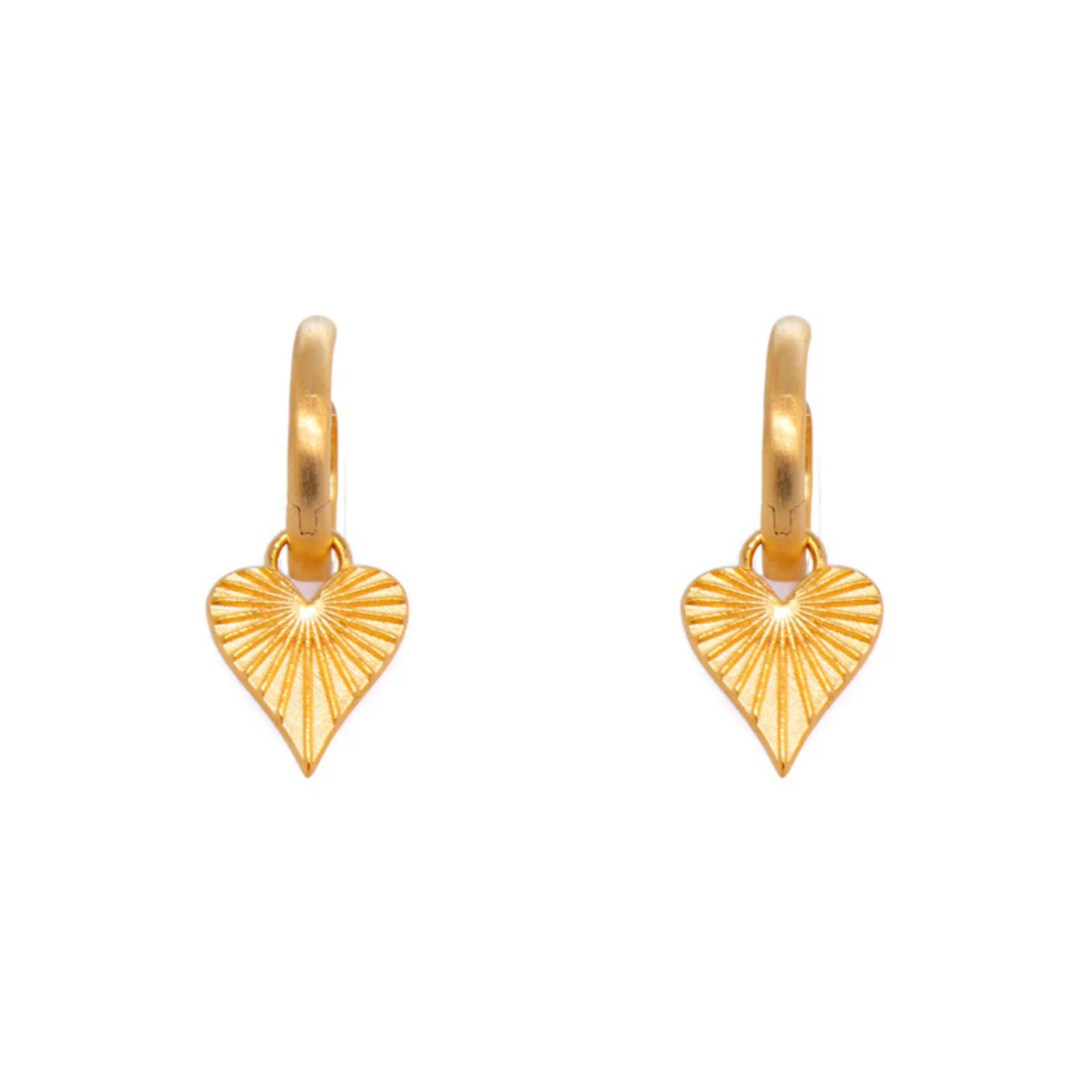 Gold Vermeil Huggie Earrings - "Heart of Joy"
