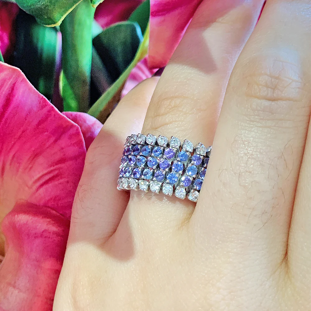 Exclusive Yogo Sapphire & Diamond Brevetto Expandable Ring-to-Bracelet - Image 4