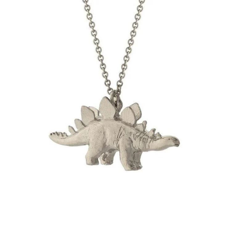 Sterling Silver Dinosaur Necklace - "Stegosaurus"