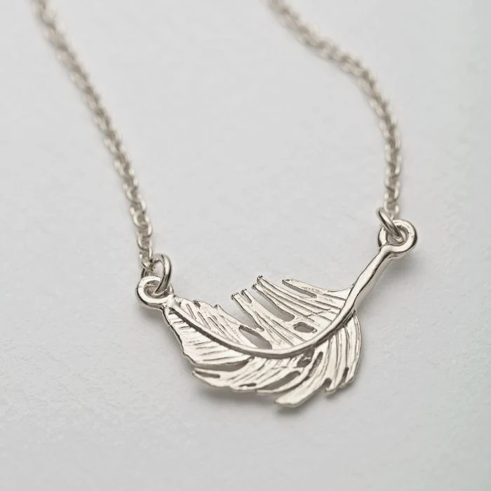Sterling Silver Necklace - "Little Feather Inline" - Image 2
