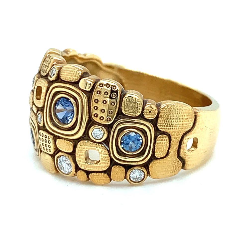 Yogo Sapphire Diamond Ring- "Little Windows" - Image 3