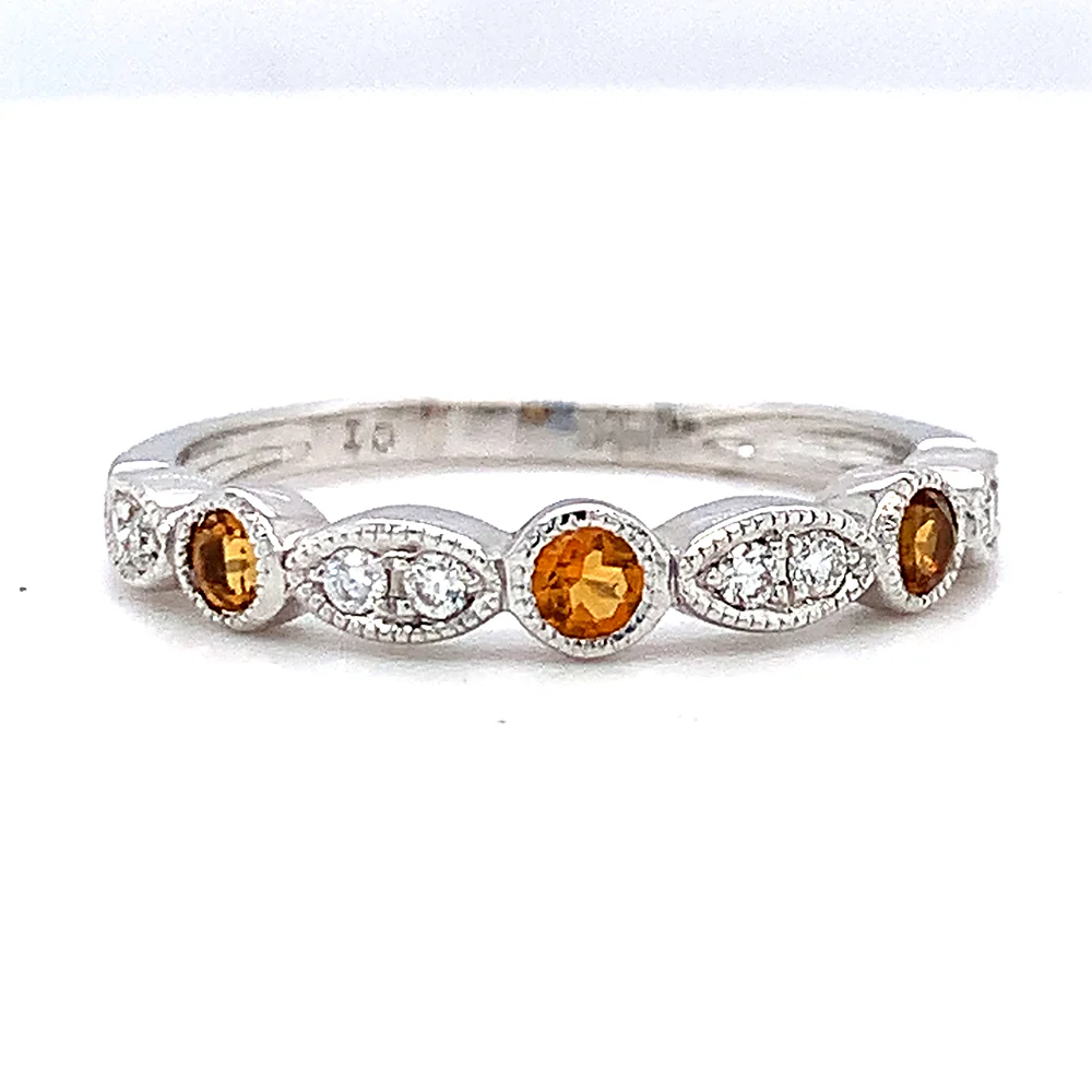 Citrine & Diamond Stackable Band - Image 5