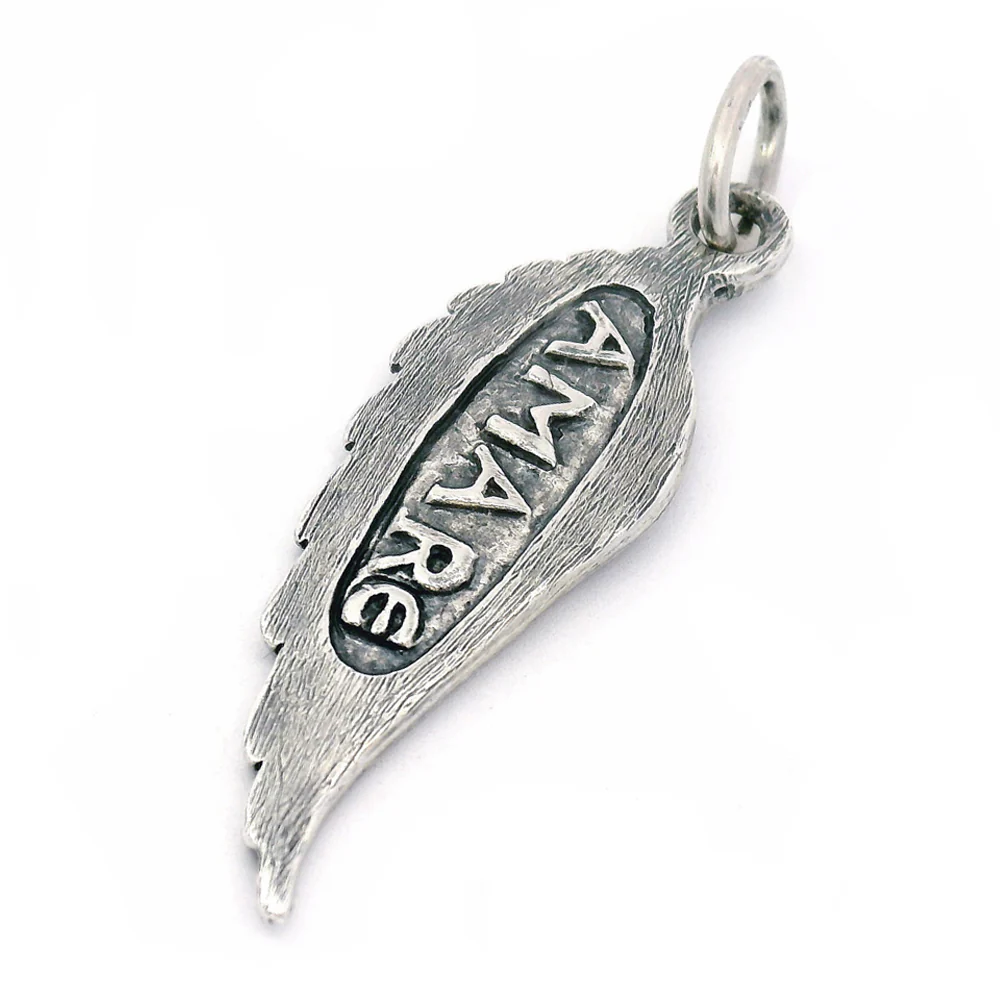 Designer Winged Charm in Sterling Silver - "Amare" - Image 2