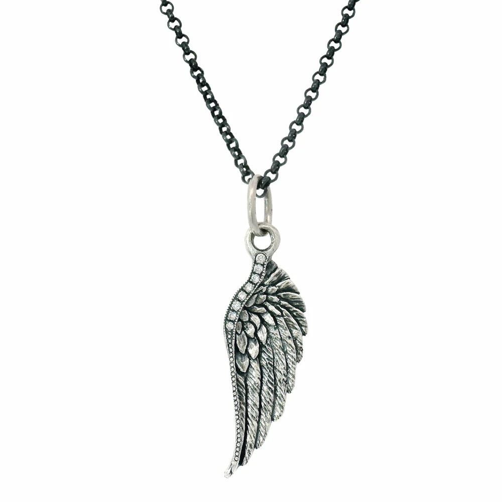 Designer Winged Charm in Sterling Silver - "Amare" - Image 3