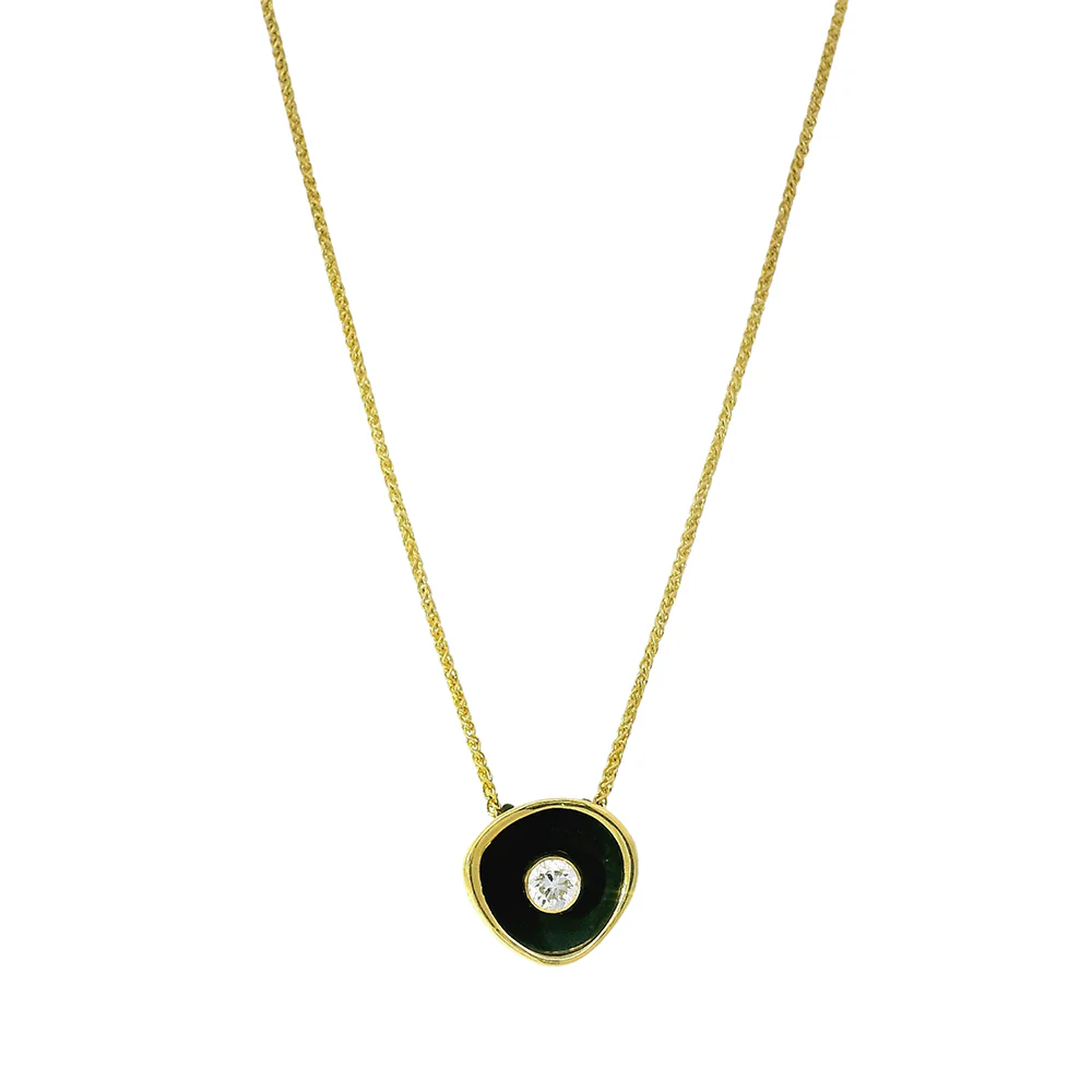 Diamond & Blackened Cobalt Chrome Necklace - "Confluence"