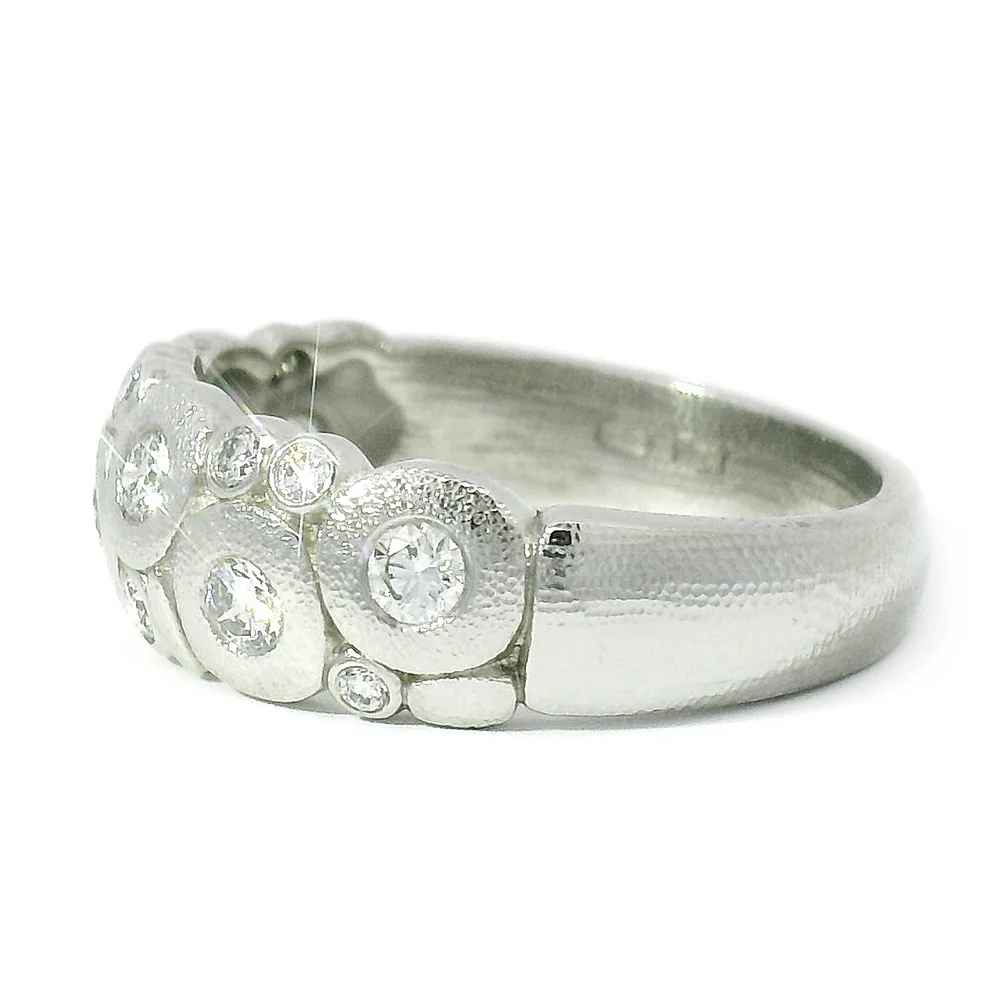 Diamond & Platinum Domed Ring - "Candy" - Image 5