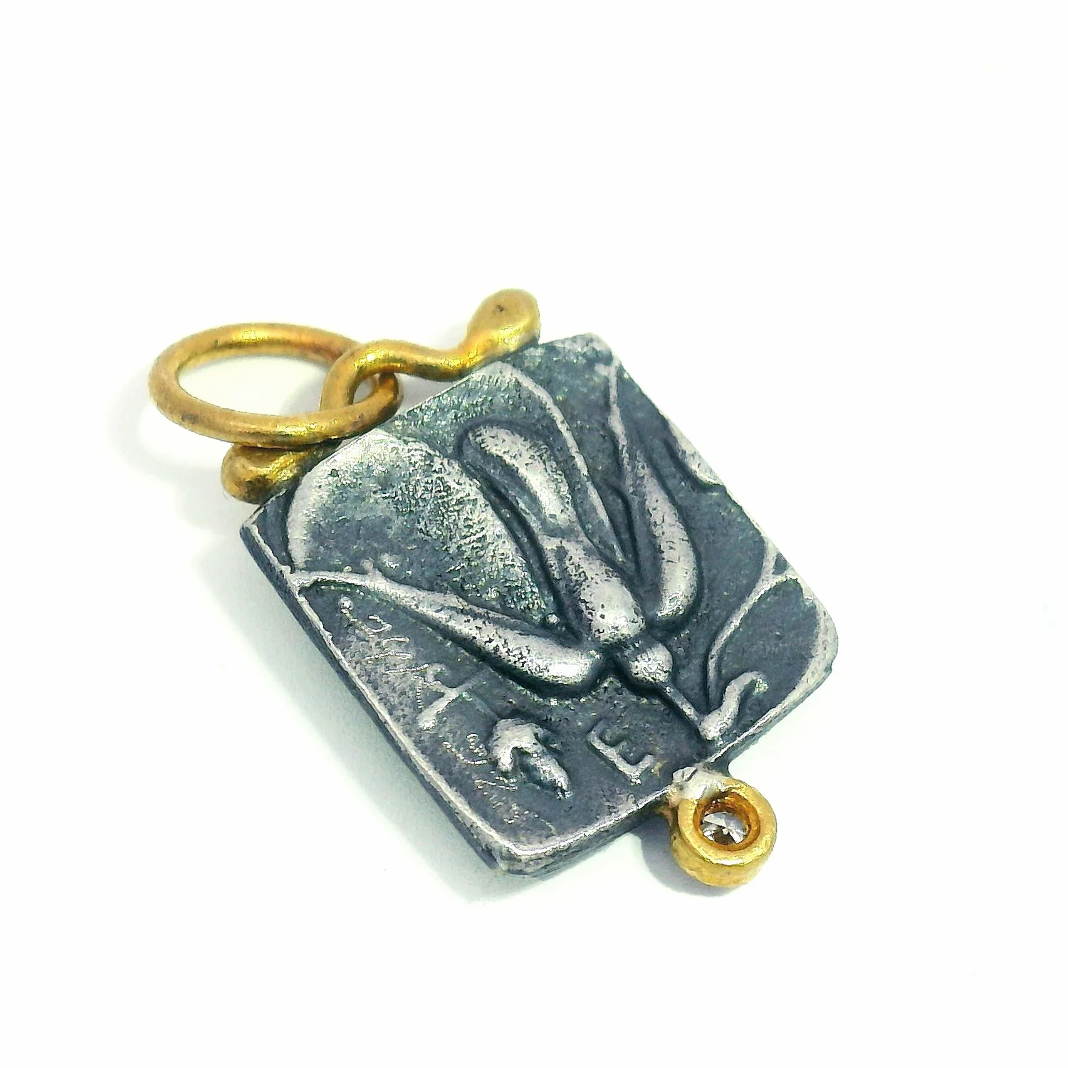 Diamond, Silver & Gold Pendant - "Apollo" - Image 2