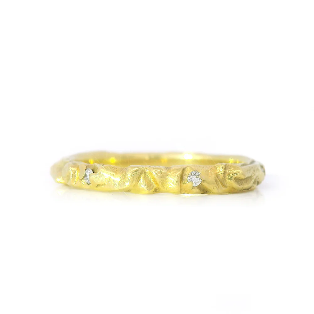 Diamond & Yellow Gold Ring - "Arches" - Image 4