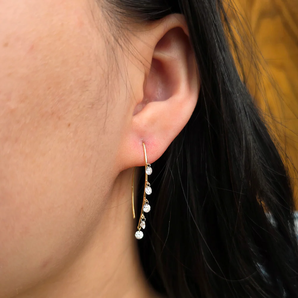 Willow Diamonds "Cascade 5" Diamond Drop Earrings - Image 2