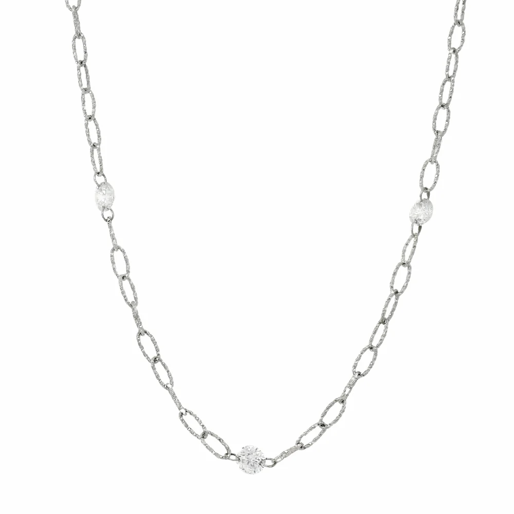 Diamond & Platinum Link Necklace - "Medina Orbit 5"