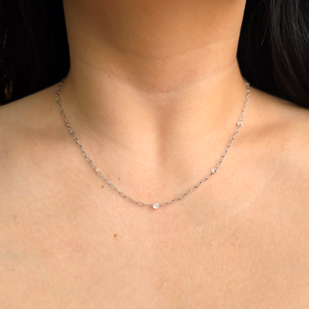 Diamond & Platinum Link Necklace - "Medina Orbit 5" - Image 2