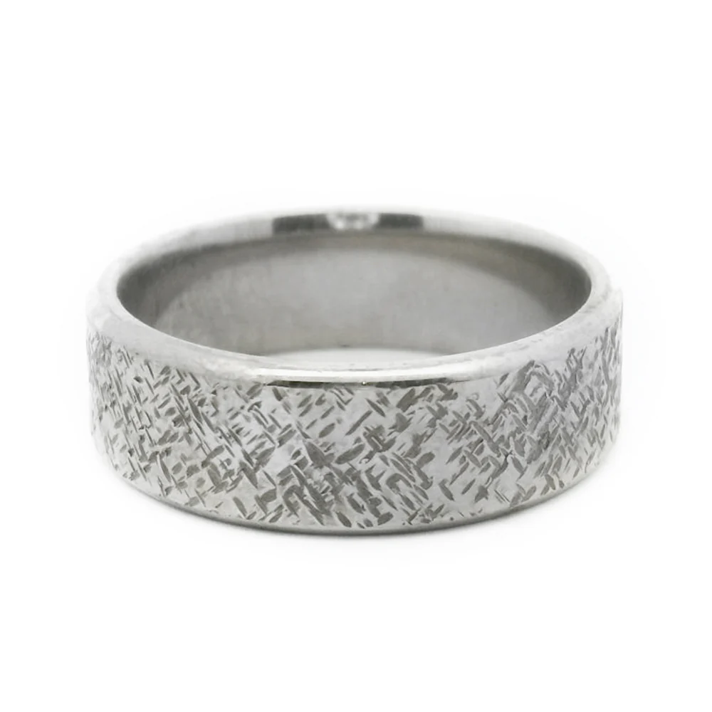 Heavy Textured Sterling Silver Men's Band - "Open Road"
