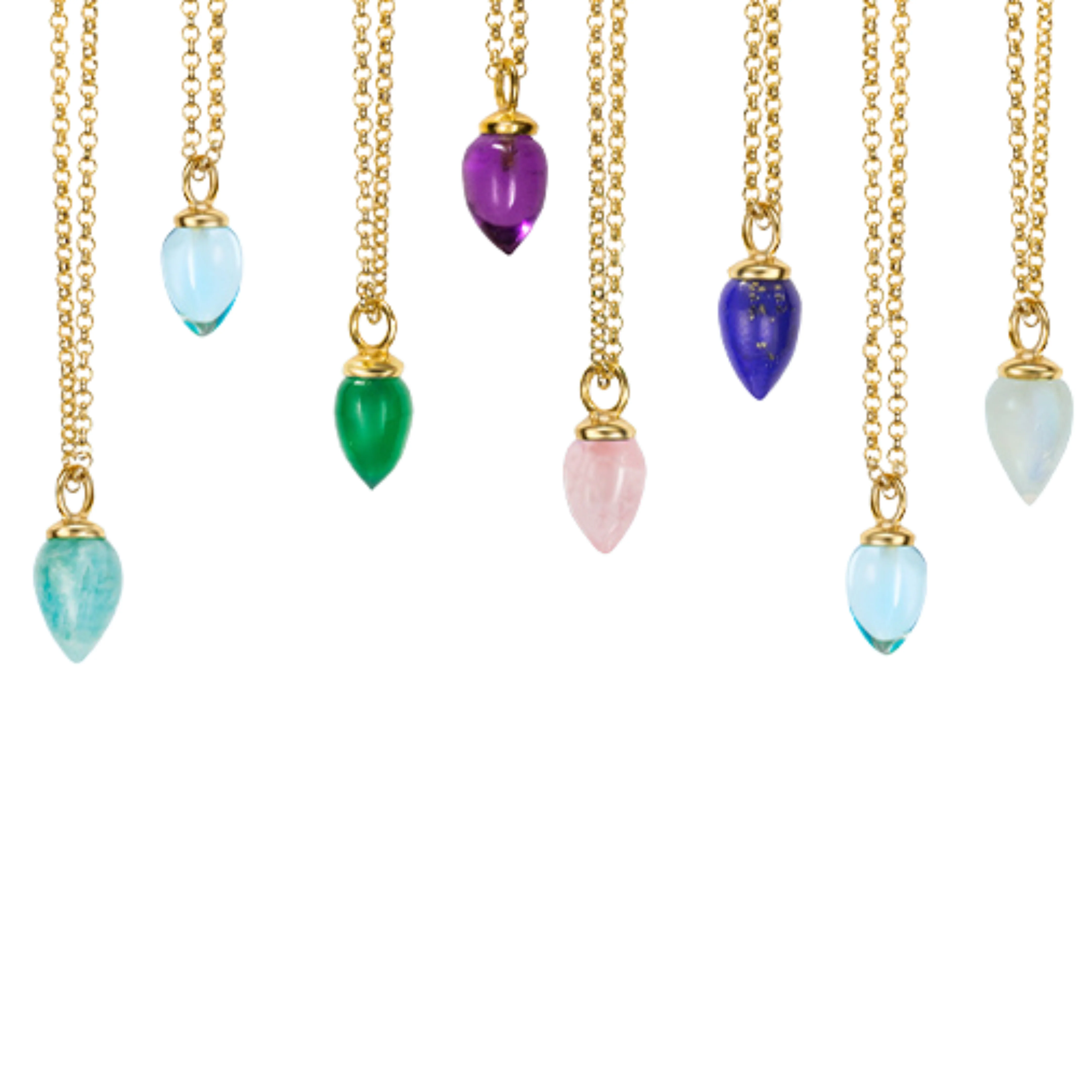 Gold Vermeil Amazonite Necklace - "Pendulum" - Image 3