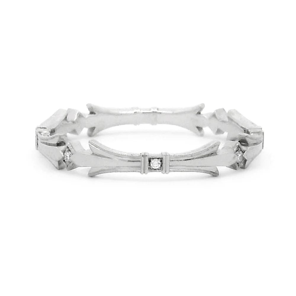 Diamond Wedding Band - "Laurel" - Image 3