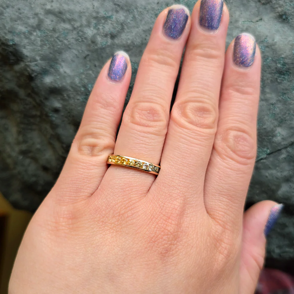 Montana Sapphire Eternity Band - "Balsamroot" - Image 2