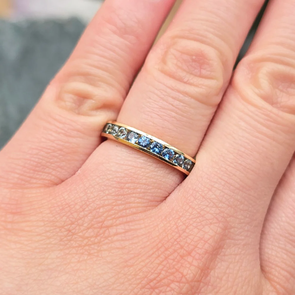 Montana Sapphire Eternity Band - "Balsamroot" - Image 4