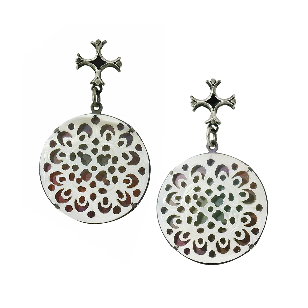 Mother-of-Pearl Drop Earrings - "Aquitaine"