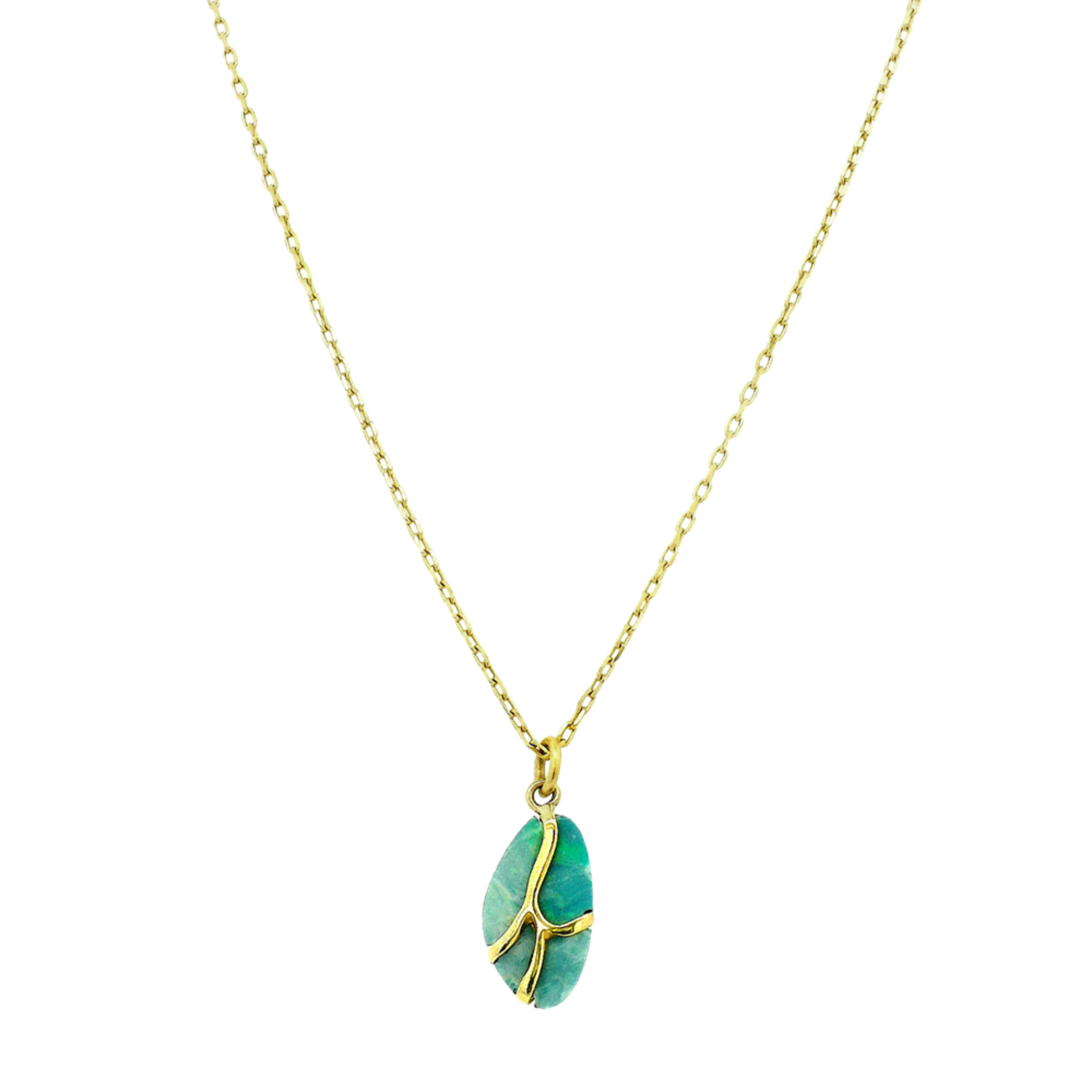 One-of-a-Kind Opal & Yellow Gold Necklace - "Butterfly"