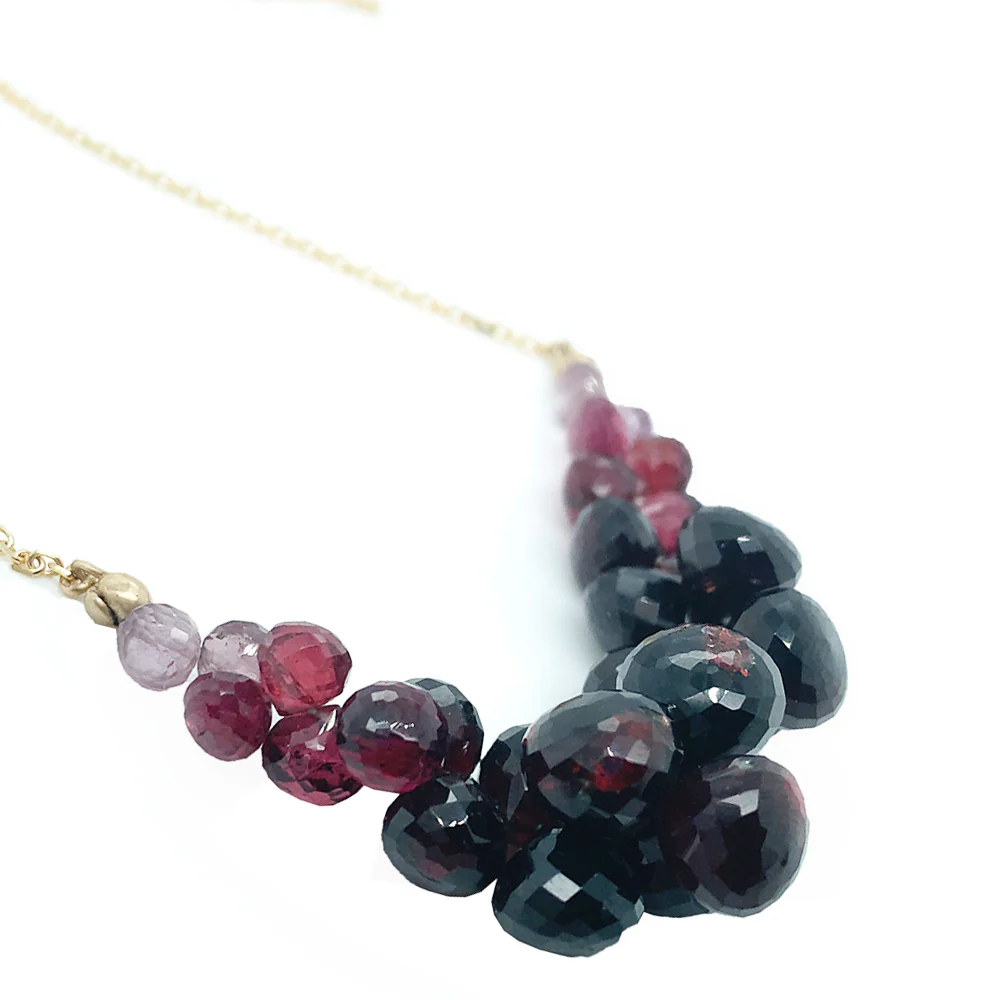 Almandine, Malaya, & Rhodolite Garnet Necklace - "Caviar Scoop" - Image 3