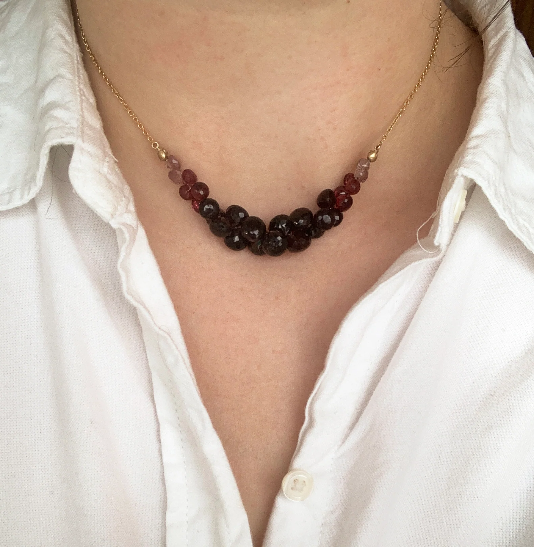 Almandine, Malaya, & Rhodolite Garnet Necklace - "Caviar Scoop" - Image 4