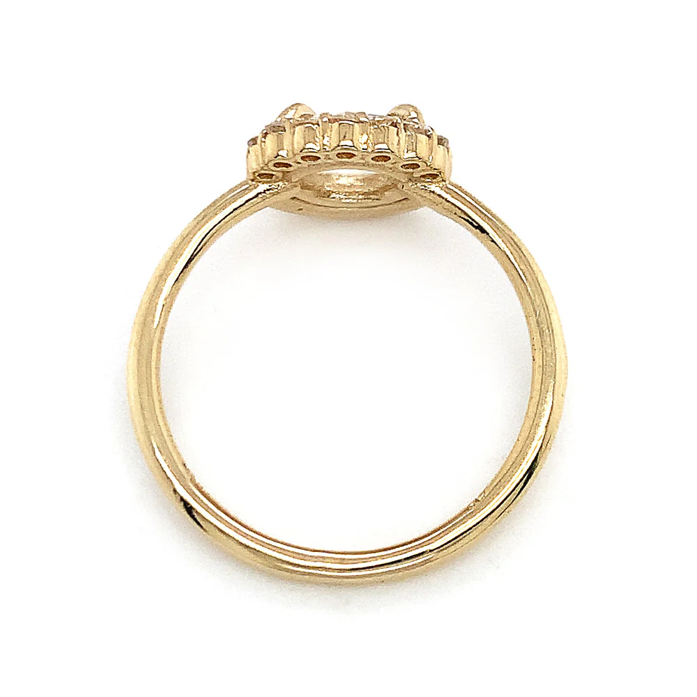 Rosecut Diamond & Yellow Gold Engagement Ring - "Renoir" - Image 5