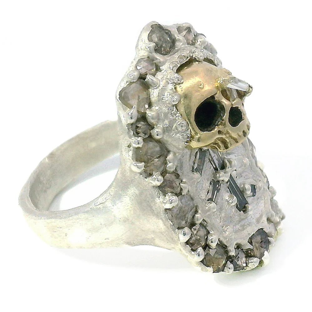One-of-a-Kind Diamond Skull Ring - "Burial Site" - Image 2