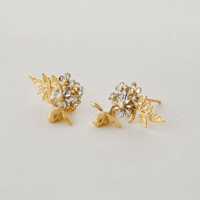 Sterling Silver & Gold Vermeil Earrings - "Posy Bloom" - Image 2