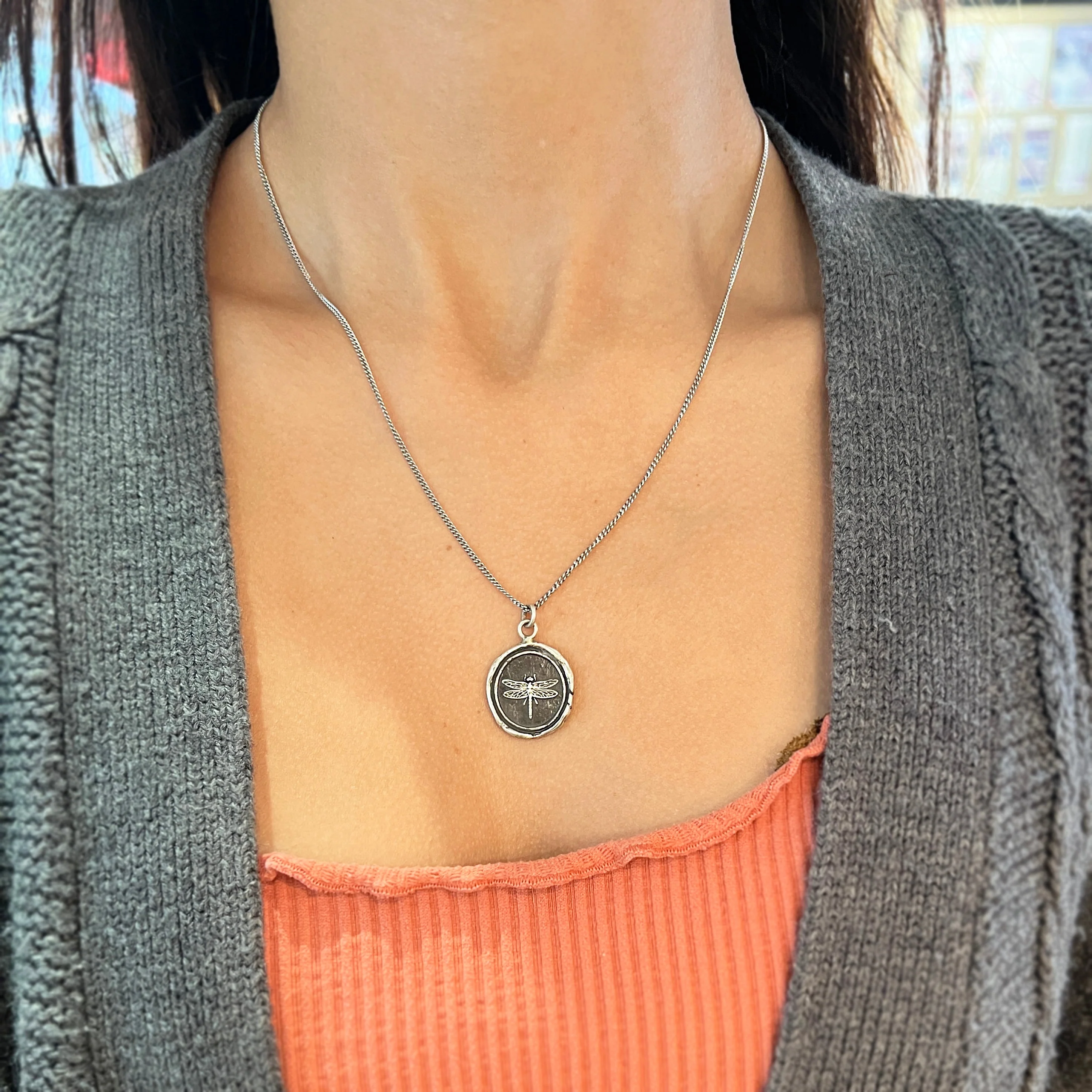 Sterling Silver Dragonfly Talisman Necklace - "Dragonfly" - Image 3