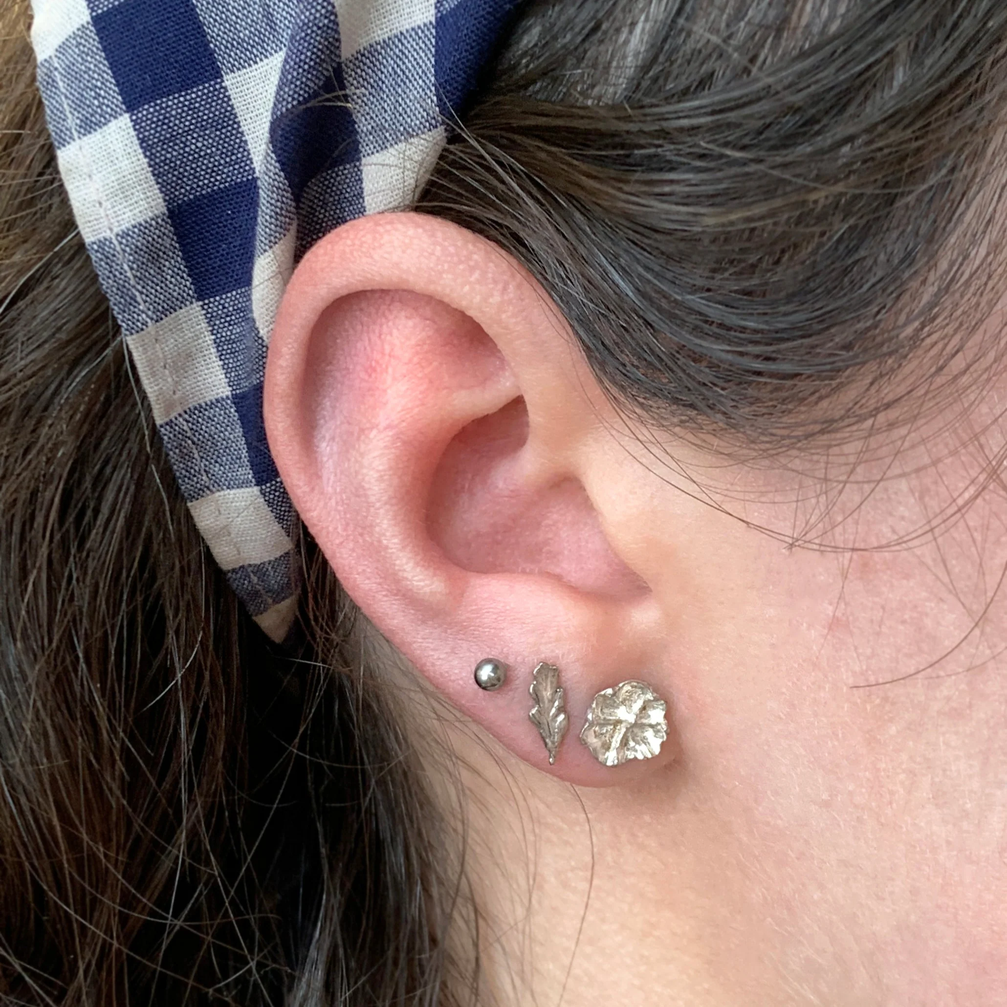 Sterling Silver Efflorescent Stud Earrings - "Lucy" - Image 2