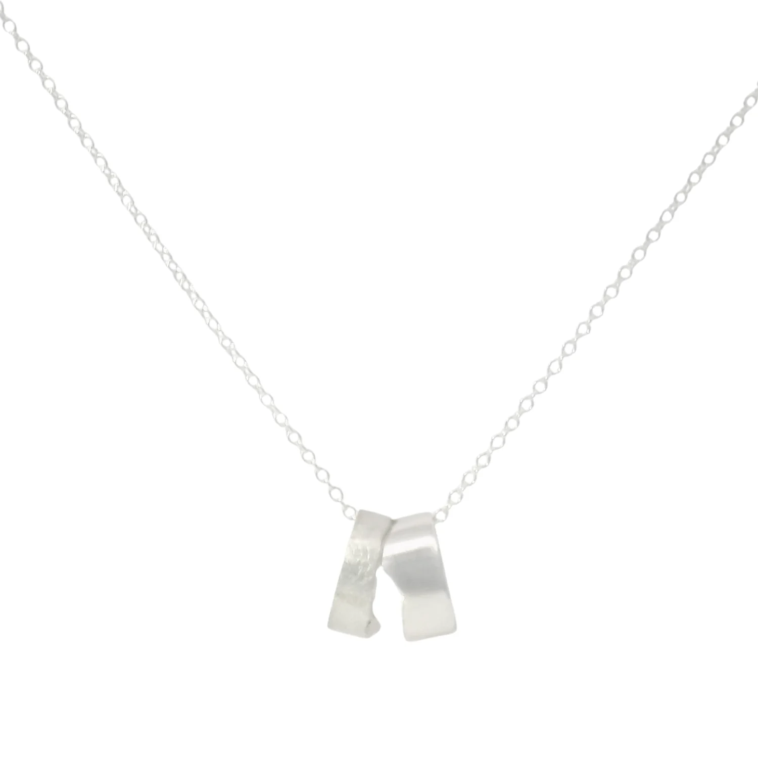 Sterling Silver Interlocking Mountain Range Pendant - "Bridger Mountains" - Image 3