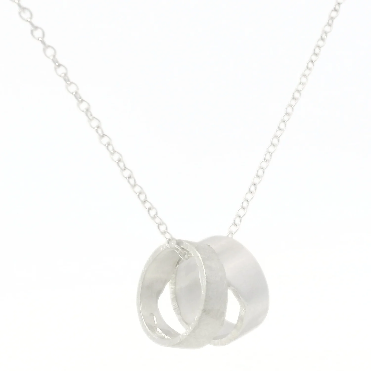 Sterling Silver Interlocking Mountain Range Pendant - "Bridger Mountains" - Image 4
