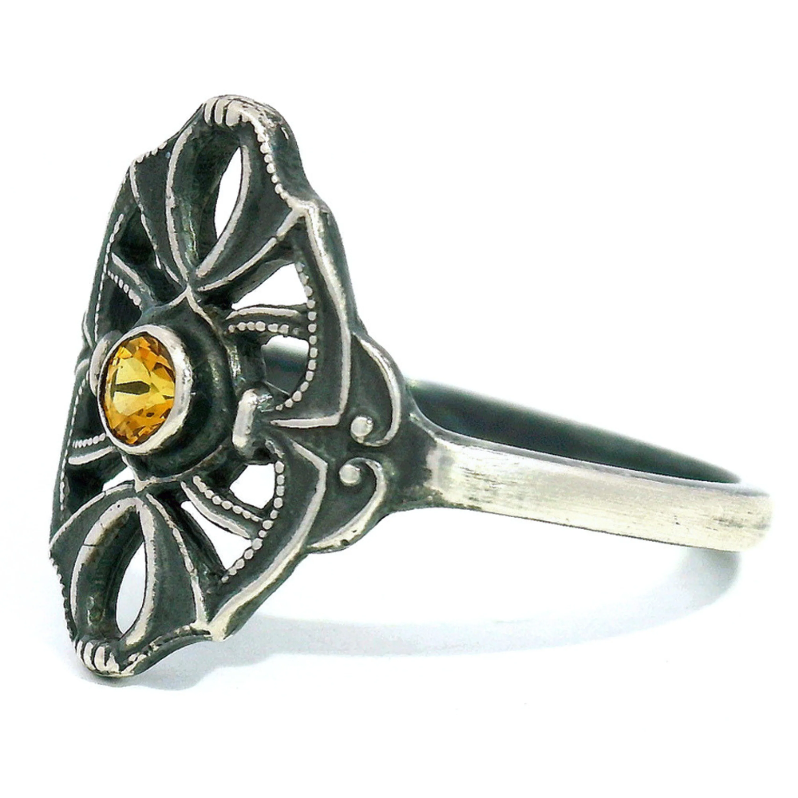 Montana Sapphire & Sterling Silver Ring - "Ember Noir" - Image 2