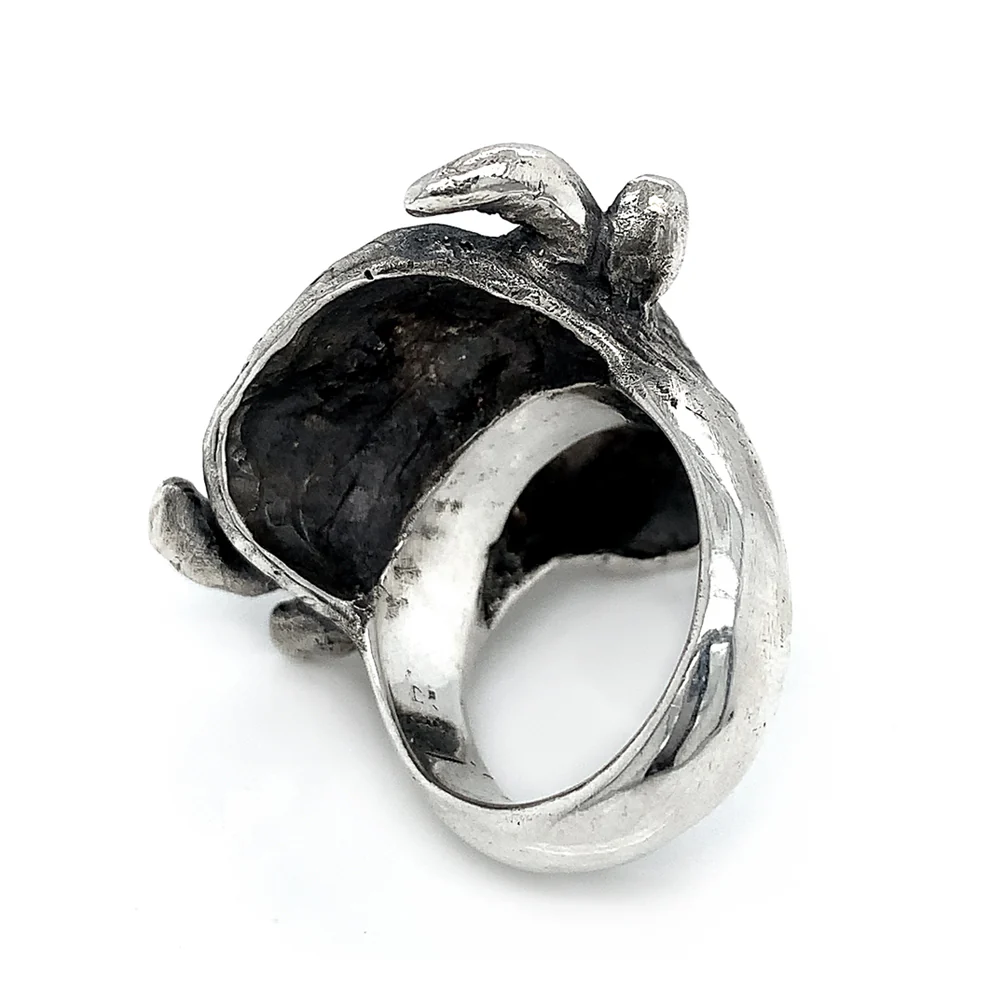 Sterling Silver & Turquoise Statement Ring - "Bison" - Image 4