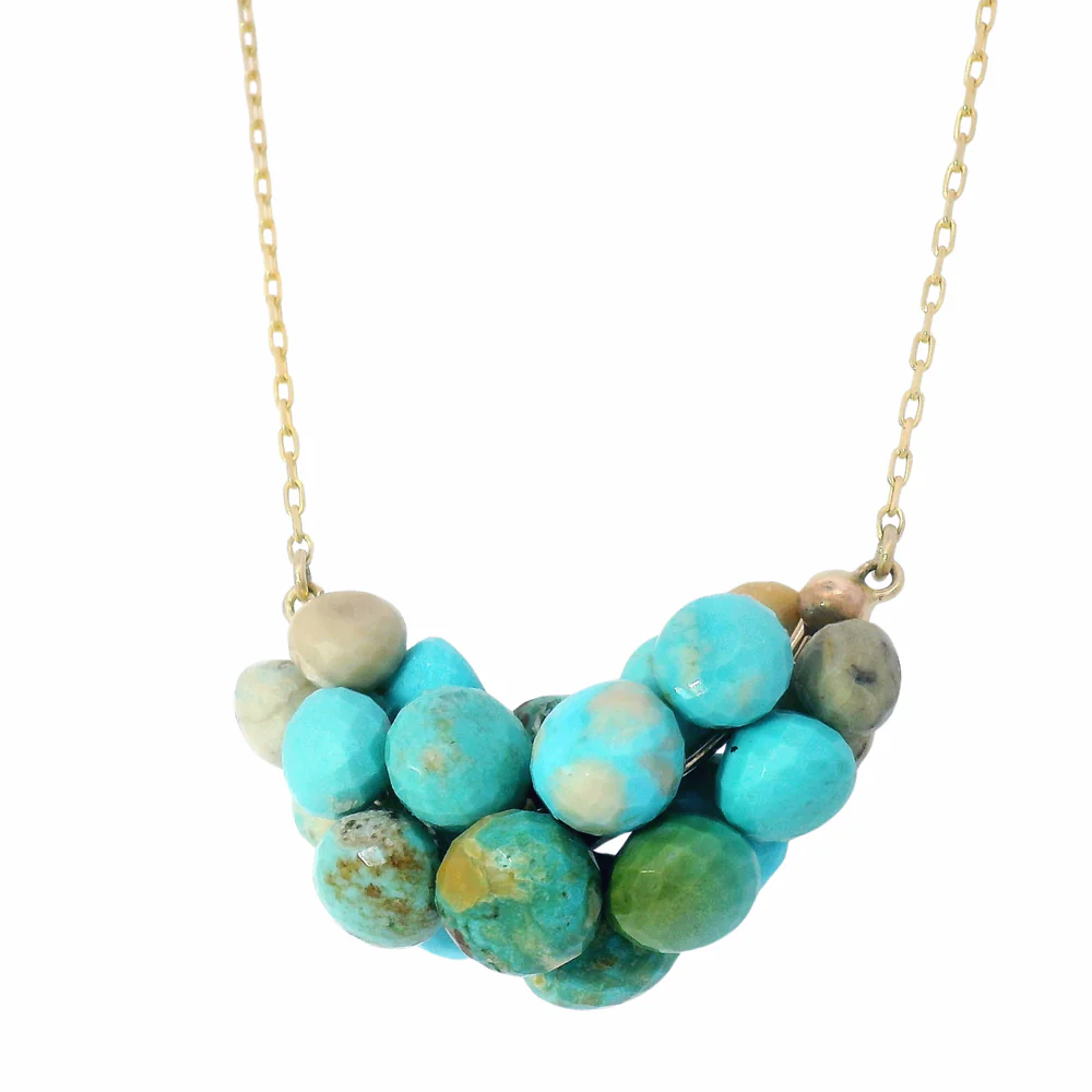 Turquoise Briolette Cluster Necklace - "Extra Large Cloud" - Image 4