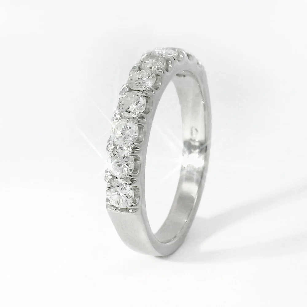 Upcycled Diamond & White Gold Band - "Thoughtful Origin" - Image 2