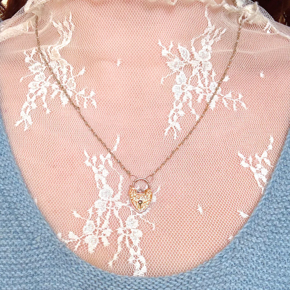 Edwardian Vintage Heart Clasp Necklace - "Treasured Heart" - Image 5