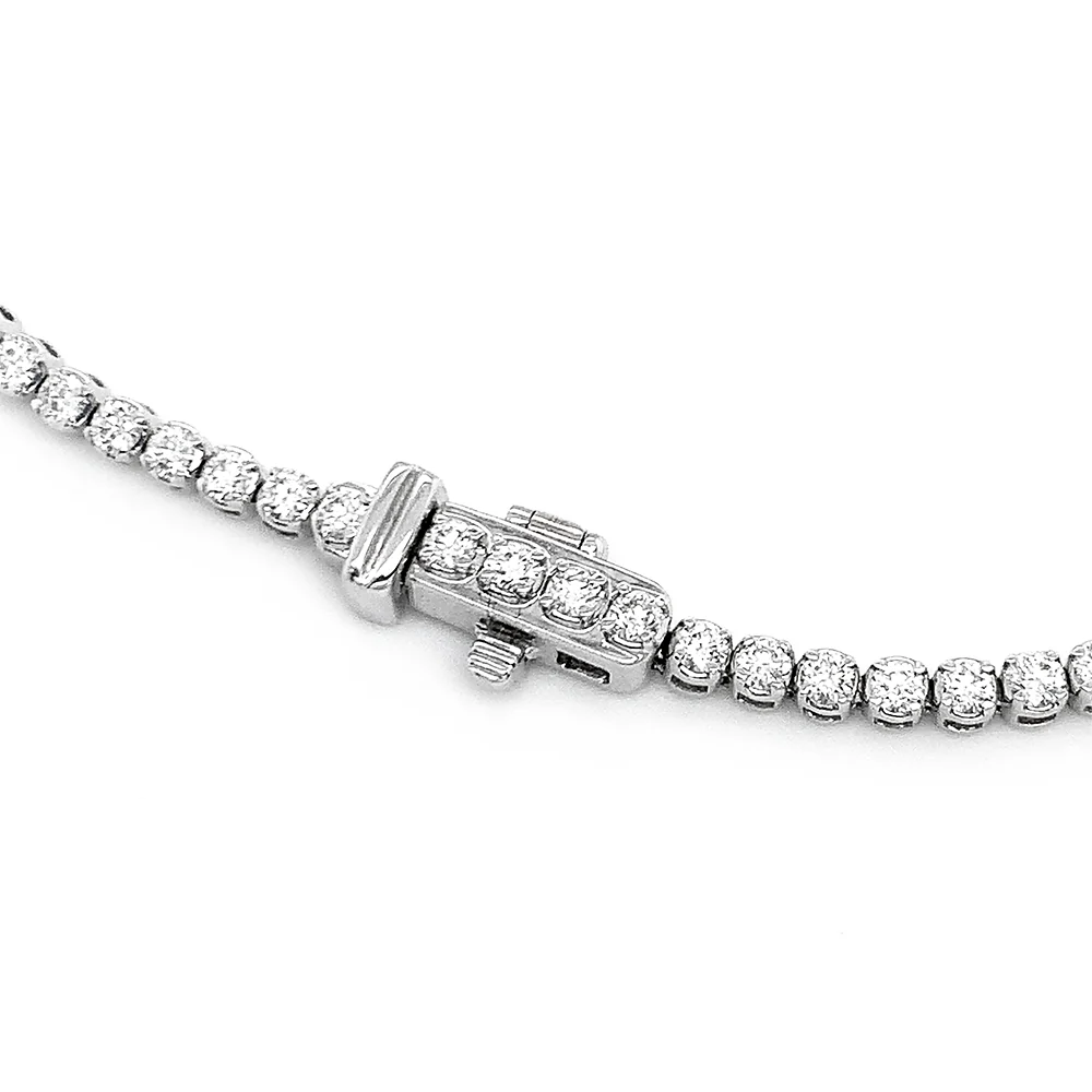 White Gold Diamond Tennis Necklace - "Cascade of Diamonds" - Image 4