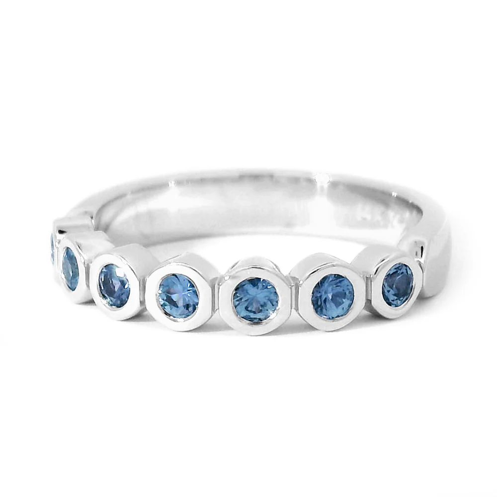 Yogo Sapphire & White Gold Band - "Sweet Home Montana" - Image 2