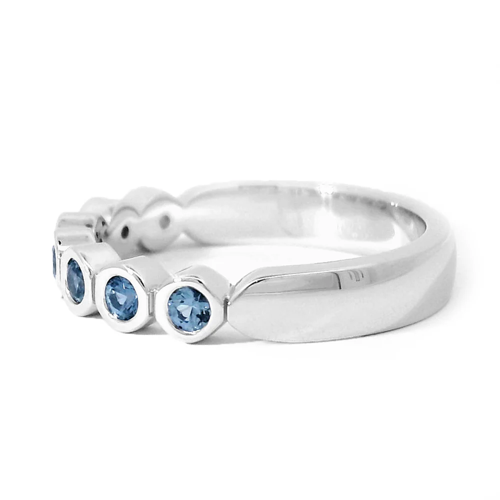 Yogo Sapphire & White Gold Band - "Sweet Home Montana" - Image 3